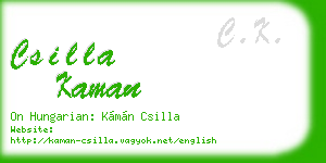 csilla kaman business card